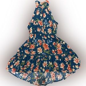Floral high neck dress